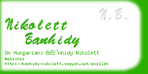 nikolett banhidy business card